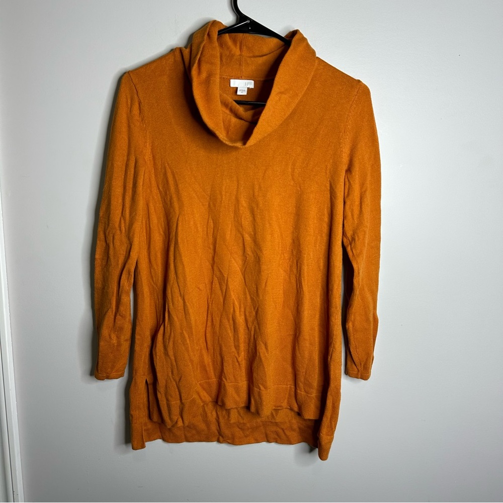 Women’s J. Jill Size XS Oversized Orange Cowl Neck Sweater